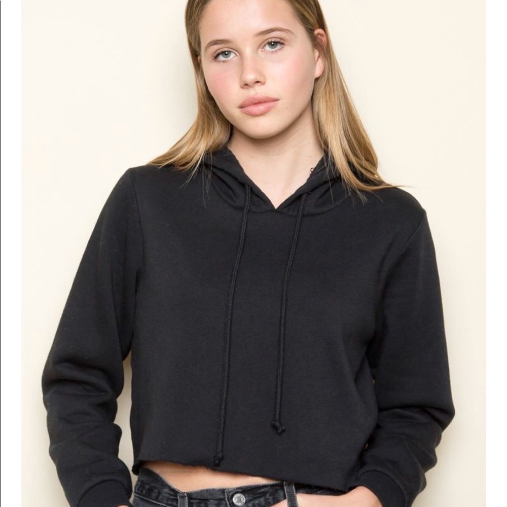 Cropped black hoodie